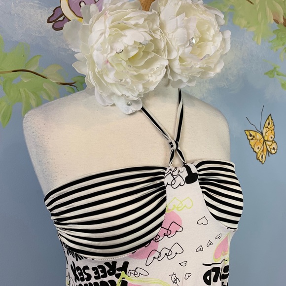 Glitter & Gloss Paris Graphic Halter Top size T2 - Picture 3 of 7